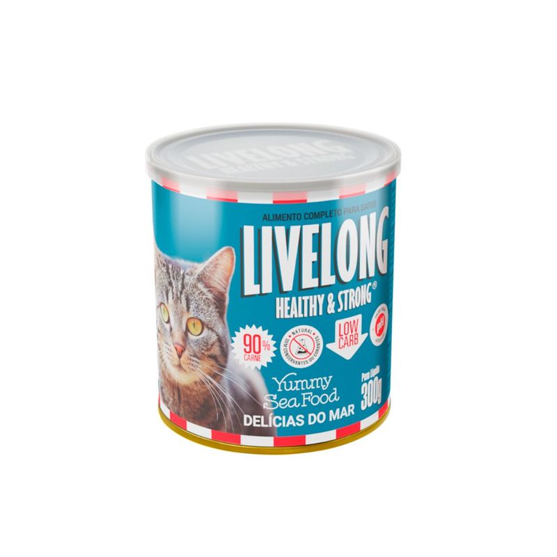 Alimento Natural Livelong para Gatos Del cias do Mar 300g 2