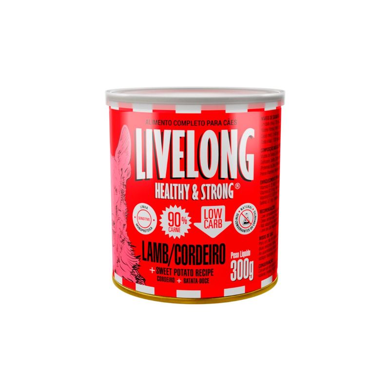 Alimento Natural Livelong para C es Cordeiro 300g 0