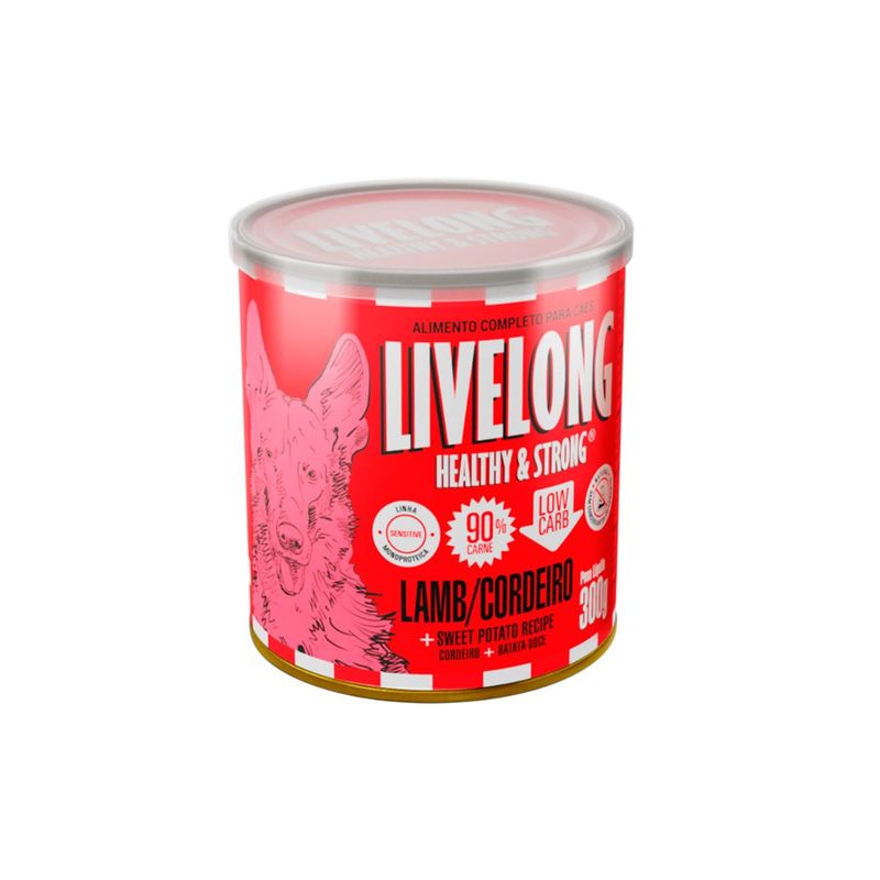 Alimento Natural Livelong para C es Cordeiro 300g 1