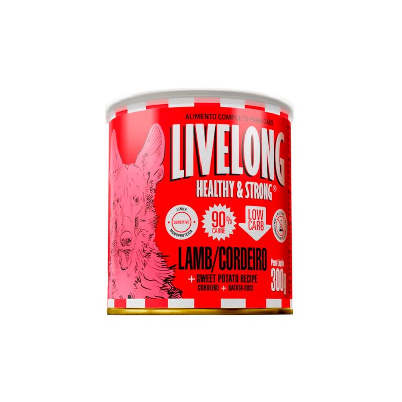 Alimento Natural Livelong para C es Cordeiro 300g 2