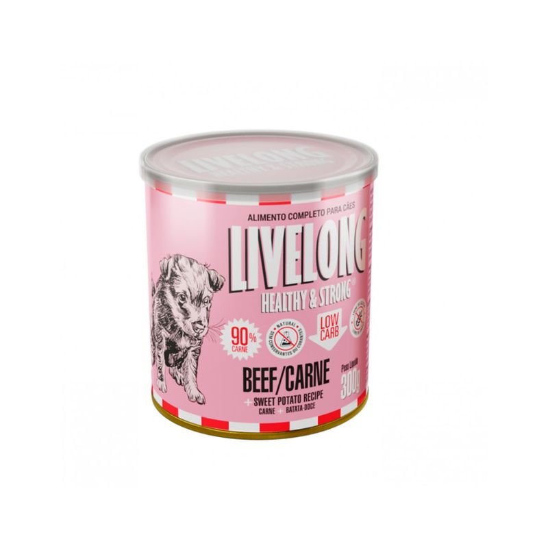 Alimento Natural Livelong para C es Carne 300g 2