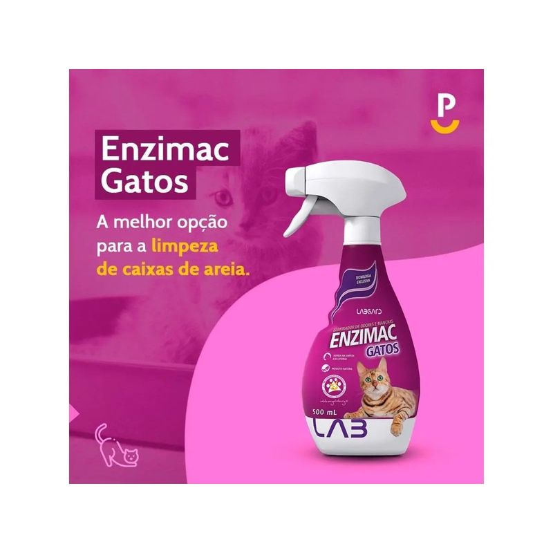 Eliminador de Odores e Manchas Labgard Enzimac Spray para Gatos 500ml 1