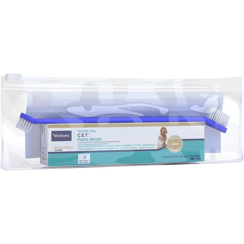 Pasta Dental Virbac Enzim tica CET   Escova para C es e Gatos 1