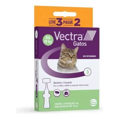 Antipulgas Ceva Vectra 1ml para Gatos até 10kg - Contém 3 pipetas