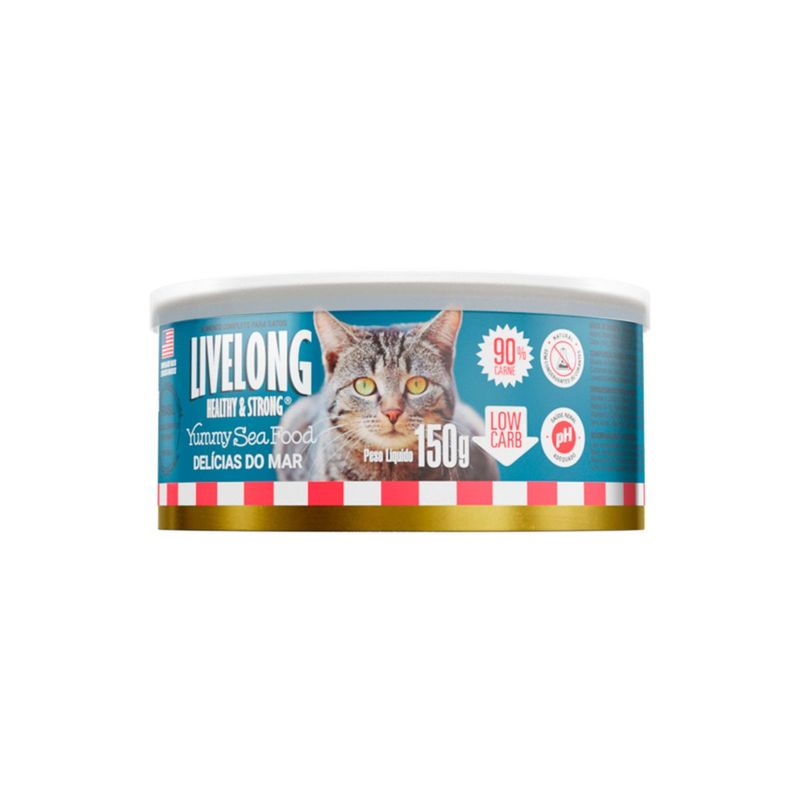 Alimento Natural Livelong para Gatos Del cias do Mar 150g 1