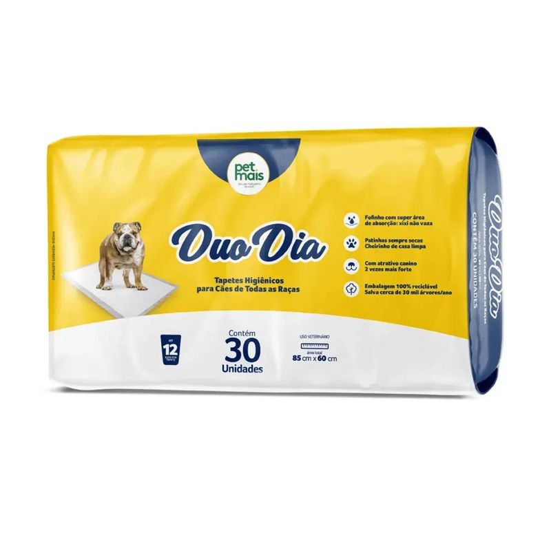 Tapete Higi nico Petmais Duo Dia para C es 85x60cm - Cont m 30 unidades 1