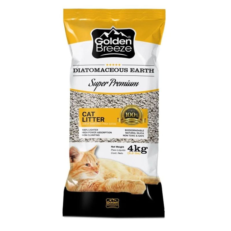Areia Higi nica Golden Breeze Super Premium para Gatos 4kg 0