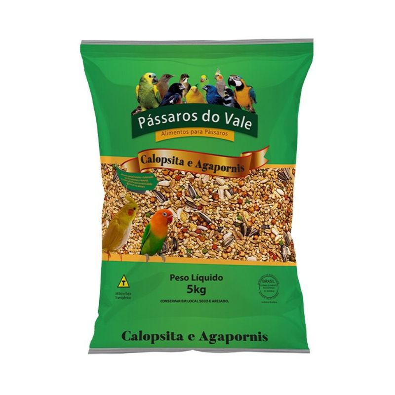 Ra  o P ssaros do Vale Mistura para Calopsita e Agapornis 5kg 0