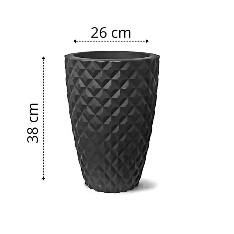 Vaso Nutriplan Diamante C nico para Plantas Cor Preto 38cm 1