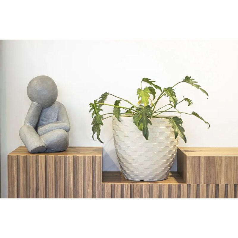 Vaso Nutriplan Elo Redondo para Plantas Cor Cimento 22cm 3