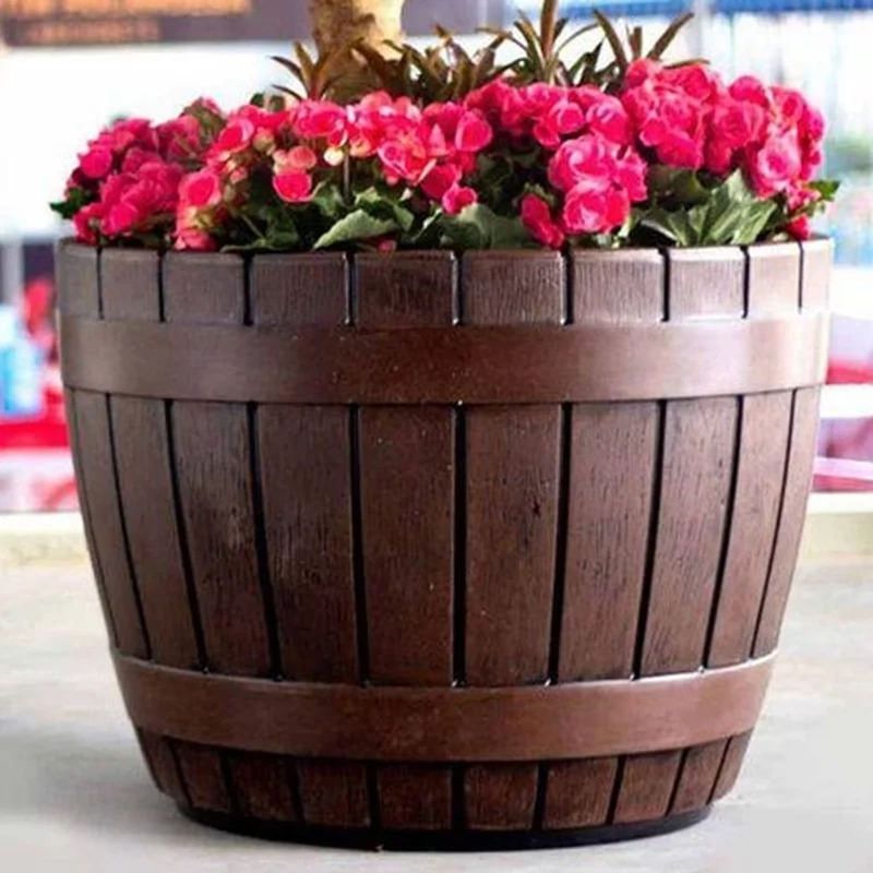 Vaso Nutriplan Tina Redondo Cor Carvalho 34cm 1