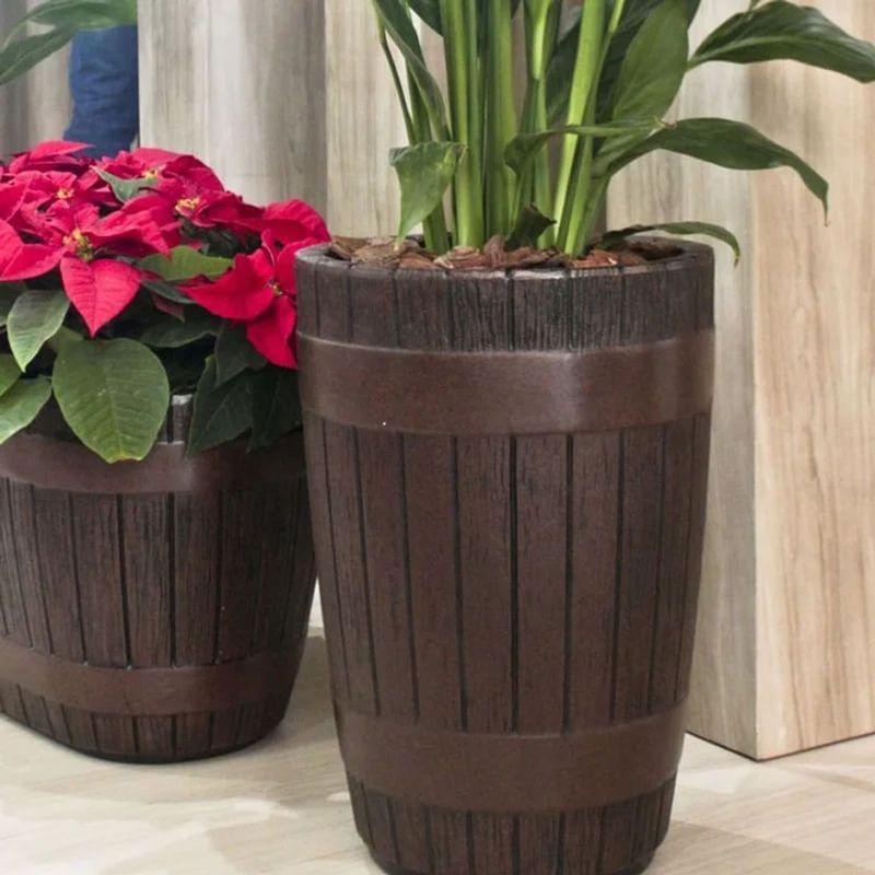 Vaso Nutriplan Tina C nico para Plantas Cor Carvalho 44cm 1