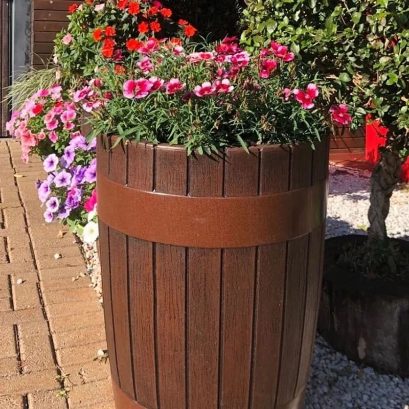 Vaso Nutriplan Tina C nico para Plantas Cor Carvalho 60cm 2