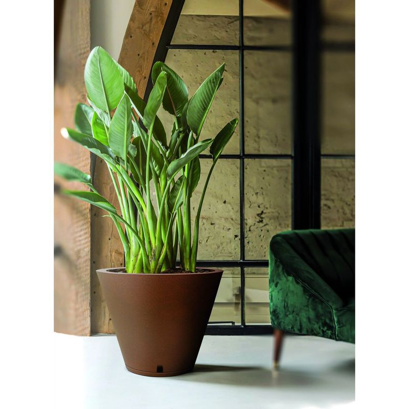 Vaso Nutriplan Petra Cone com Prato para Plantas Cor Cimento 45cm 2