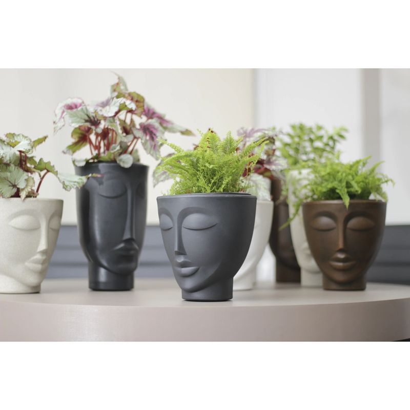 Vaso Nutriplan Face Mulher para Plantas Cor Cimento 25cm 1