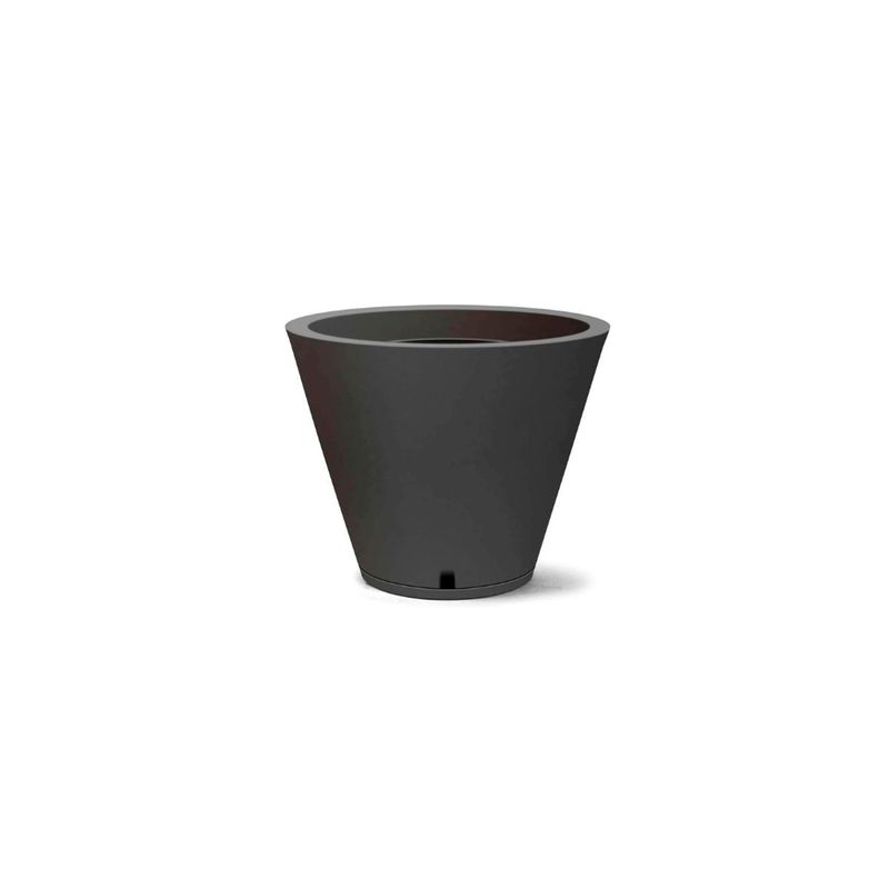 Vaso Nutriplan Petra Cone com Prato para Plantas Cor Preto 45cm 0