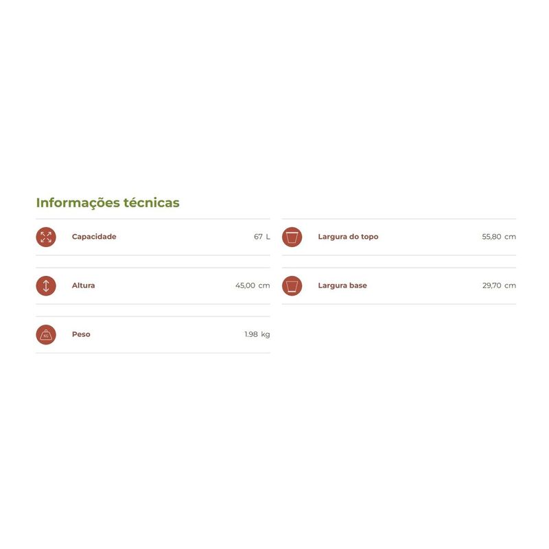 Vaso Nutriplan Petra Cone com Prato para Plantas Cor Preto 45cm 3