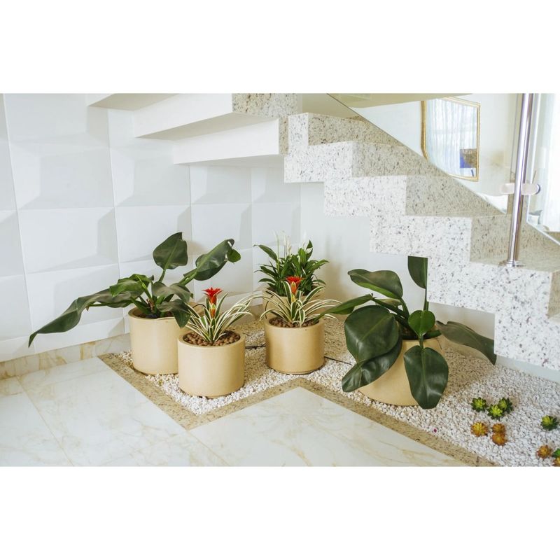 Vaso Nutriplan Classic Cil ndrico Baixo para Plantas Cor Areia 40cm 1