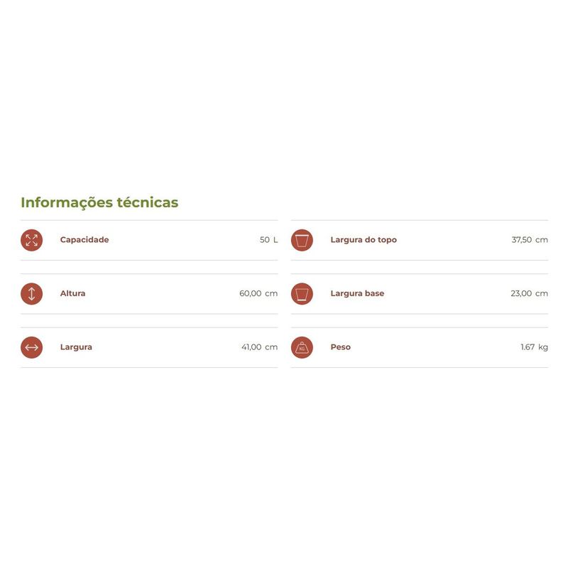 Vaso Nutriplan Bambu Oval para Plantas Cor Envelhecido 60cm 2