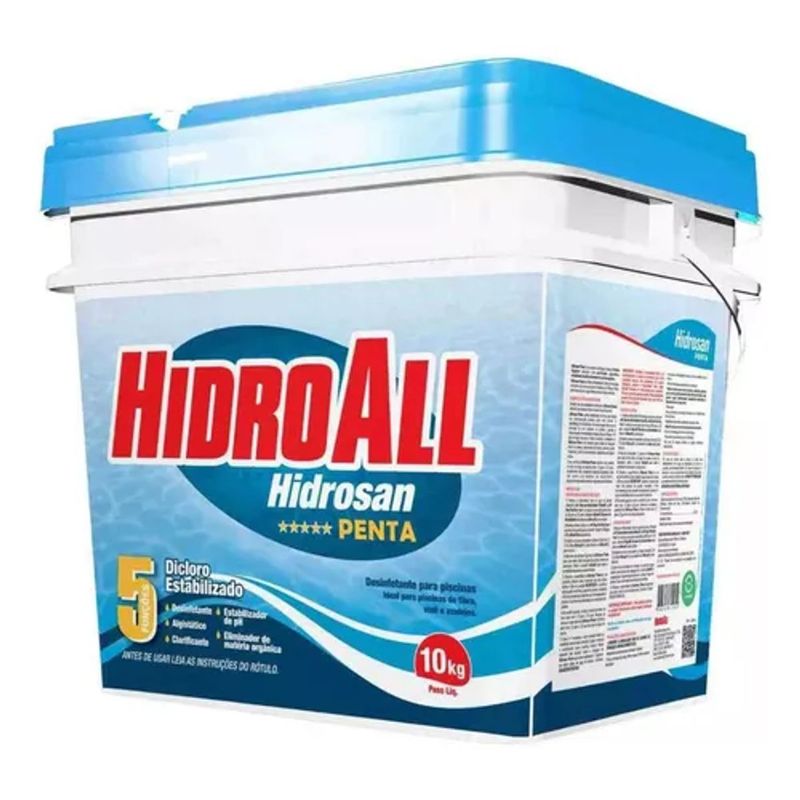 Cloro Granulado Hidroall Hidrosan Penta para Piscinas 10kg 0