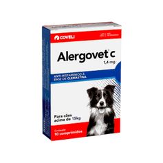 Antialérgico Coveli Alergovet C 1,4mg para Cães acima de 15kg - Contém 10 comprimidos