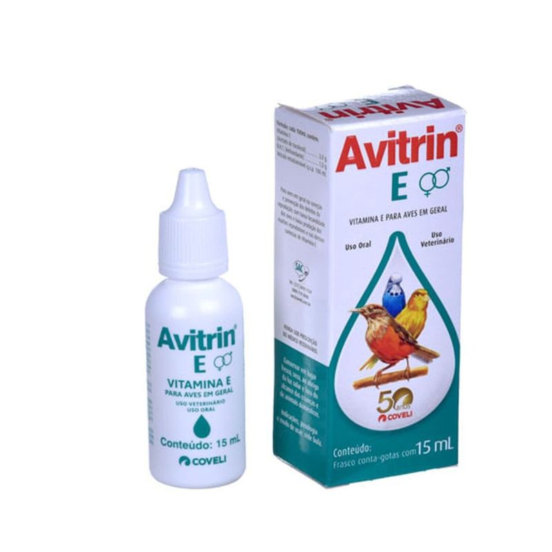 Suplemento Vitam nico Coveli Avitrin E para Aves 15ml 1