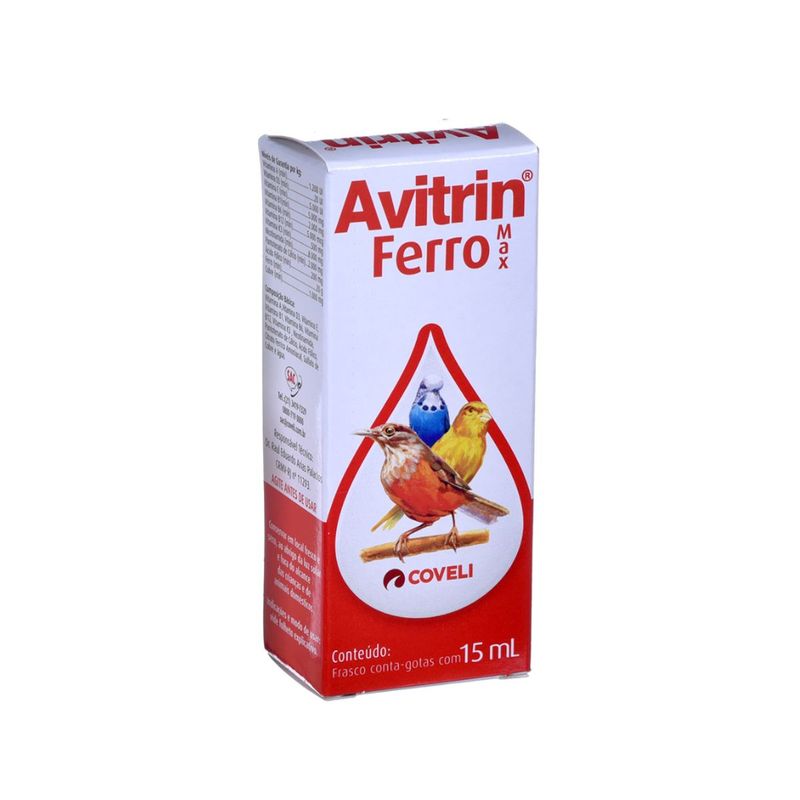 Suplemento Vitam nico Coveli Avitrin Ferro Max para Aves 15ml 0