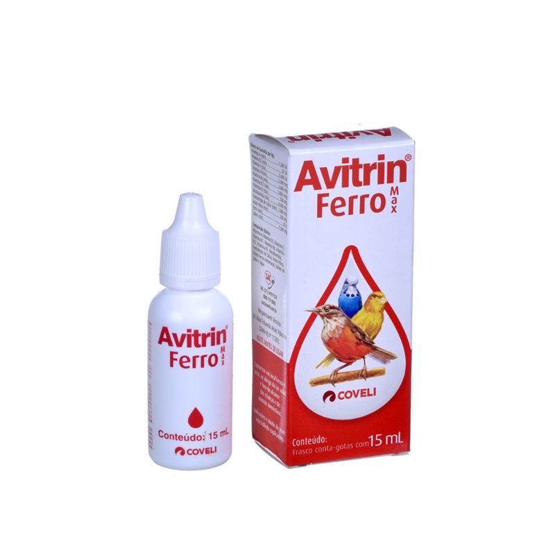 Suplemento Vitam nico Coveli Avitrin Ferro Max para Aves 15ml 1