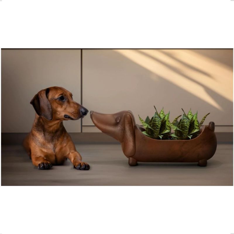 Cachep  Nutriplan Mascote Cachorro para Vaso Cor Caf  Imperial 43cm 1