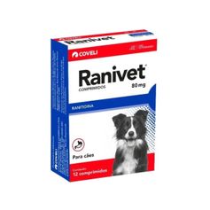 Antiácido Coveli Ranivet Ranitidina para Cães 80mg - Contém 12 comprimidos