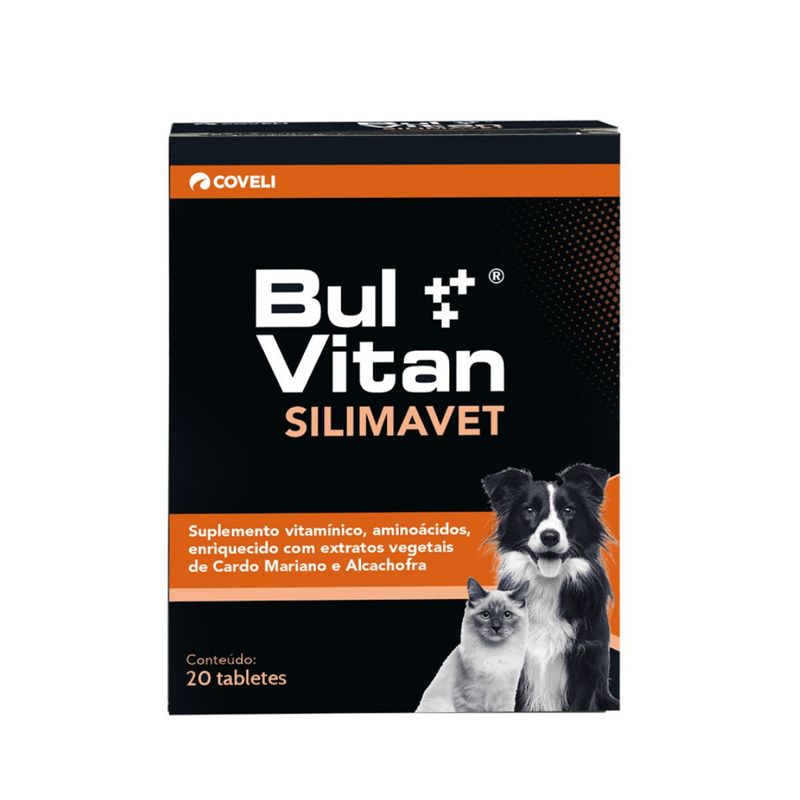 Suplemento Vitam nico Coveli Bulvitan Silimavet para C es e Gatos - Cont m 20 tabletes 0