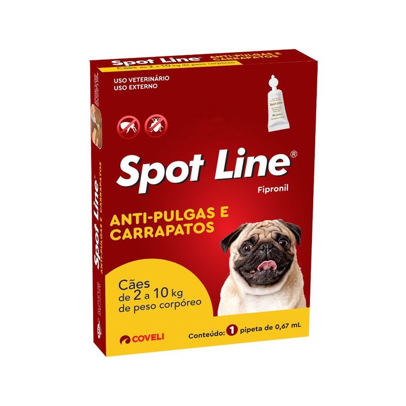 Antipulgas e Carrapatos Coveli Spot Line 0 67ml para C es de 2kg at  10kg - Cont m 1 pipeta 0