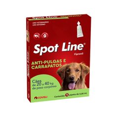 Antipulgas e Carrapatos Coveli Spot Line 2,68ml para Cães de 20kg até 40kg - Contém 1 pipeta
