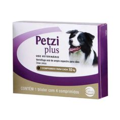 Vermífugo Ceva Petzi Plus 700mg para Cães até 10kg - Contém 4 comprimidos