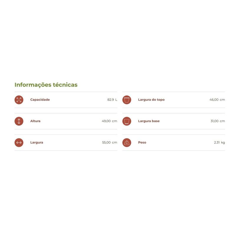 Vaso Nutriplan Luna Oval para Plantas Cor Cimento 49cm 1