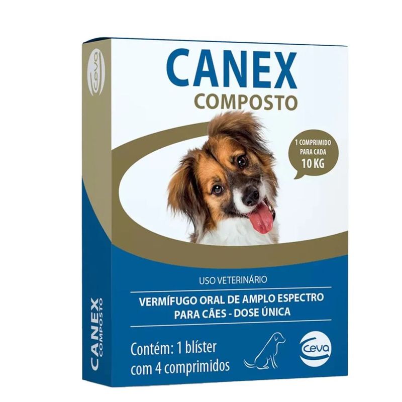 Verm fugo Ceva Canex Composto para C es at  10kg - Cont m 4 comprimidos 0