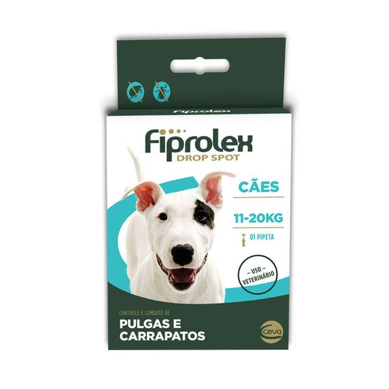 Antipulgas Ceva Fiprolex 1 34ml para C es de 11kg at  20kg  - Cont m 1 pipeta 0