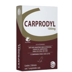 Anti-Inflamatório Ceva Carprodyl 100mg para Cães - Contém 14 comprimidos