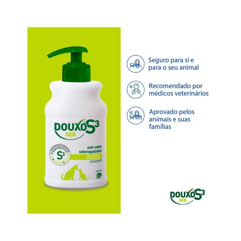 Shampoo Ceva Douxo S3 Seb para C es e Gatos 200ml 1