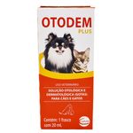 Solu  o Otol gica e Dermatol gica Ceva Otodem Plus para C es e Gatos 20 ml - Cont m 1 frasco 0