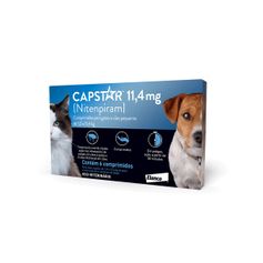 Antipulgas Elanco Capstar 11,4mg para Cães e Gatos de 1kg até 11,4kg - Contém 6 comprimidos