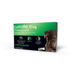 Antipulgas Elanco Capstar 57mg para Cães de 11,5kg até 57kg - Contém 6 comprimidos