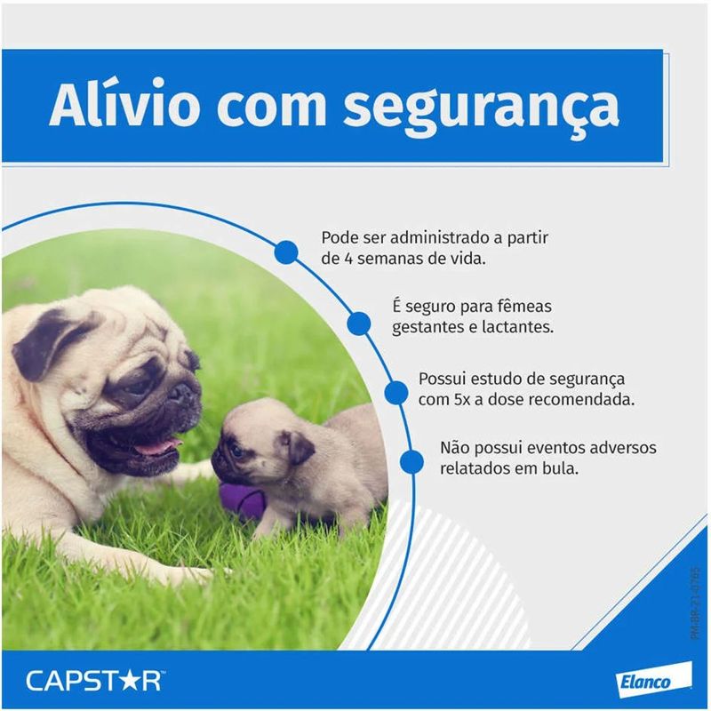 Antipulgas Elanco Capstar 57mg para C es de 11 5kg at  57kg - Cont m 1 comprimido 4
