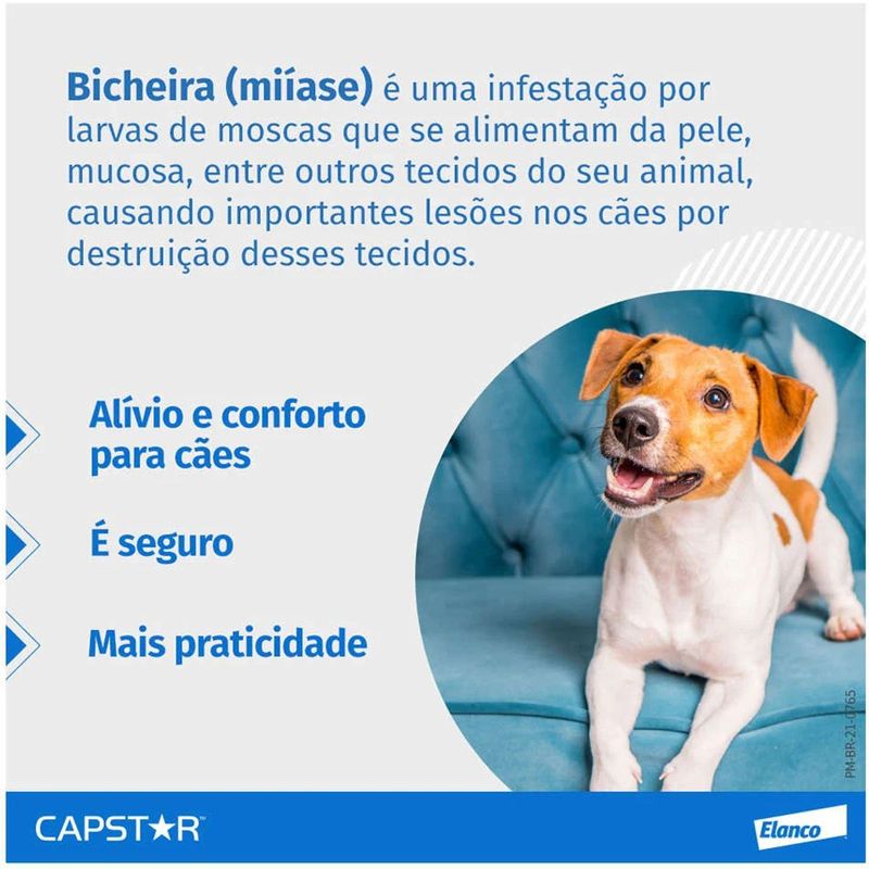 Antipulgas Elanco Capstar 11 4mg para C es e Gatos de 1kg at  11 4kg - Cont m 1 comprimido  4
