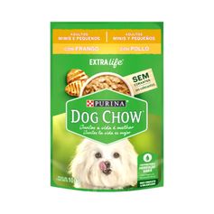 Ração Úmida Dog Chow para Cães Adultos Porte Mini e Pequeno Frango Sachê 100g