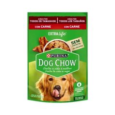 Ração Úmida Dog Chow para Cães Adultos Carne Sachê 100g