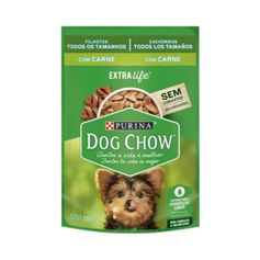 Ração Úmida Dog Chow para Cães Filhotes Carne Sachê 100g
