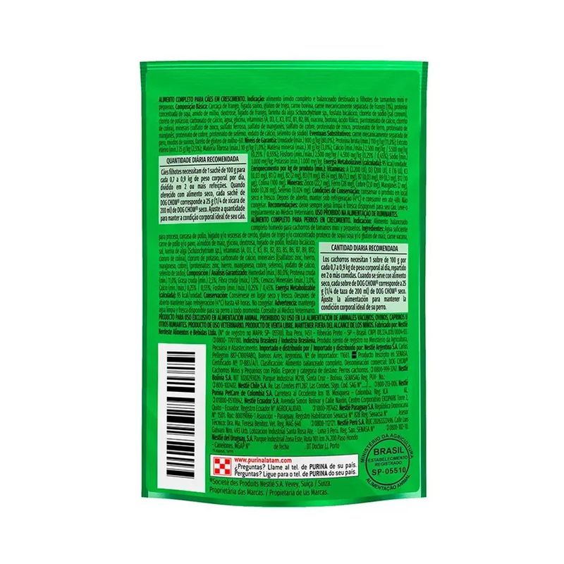 Ra  o  mida Dog Chow para C es Filhotes Frango Sach  100g 1