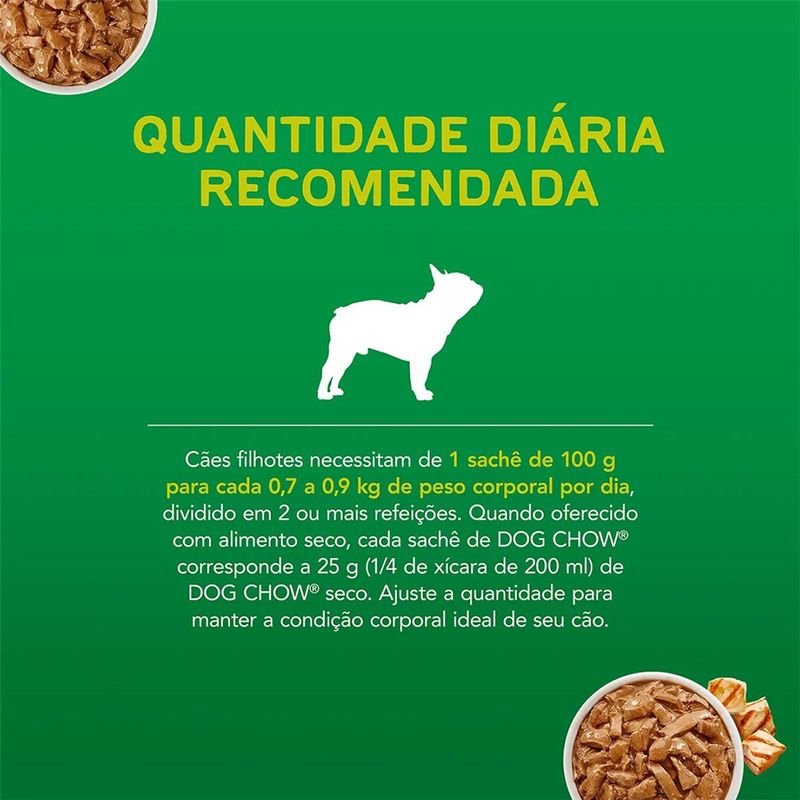 Ra  o  mida Dog Chow para C es Filhotes Frango Sach  100g 2
