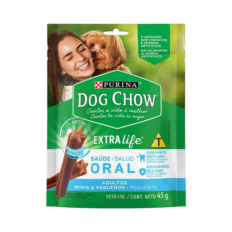 Petisco Dog Chow Sa de Oral para C es Adultos Porte Mini e Pequeno 105g 0
